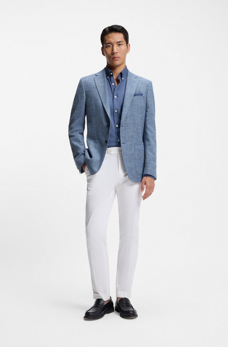 Boss Ανδρικό Παντελόνι Slim Fit Από Βαμβακερό Stretch Με Turned Up Hems φωτογραφία