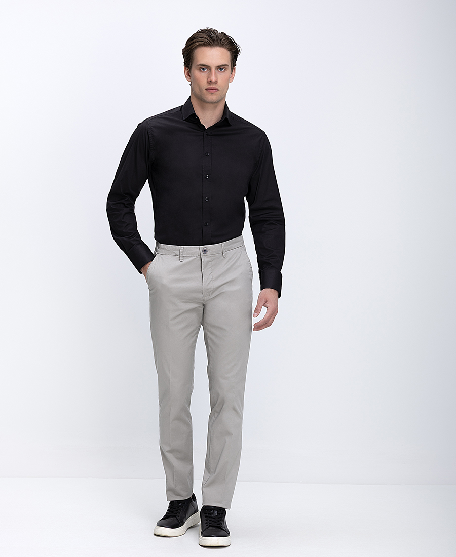 Ανδρικό Παντελόνι Regular Fit Με Ελαστική Βαμβακερή Υφή