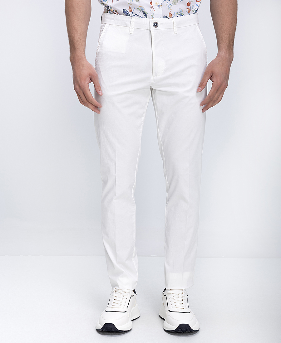 Ανδρικό Παντελόνι Regular Fit Με Ελαστική Βαμβακερή Υφή Και Καθαρή Γραμμή