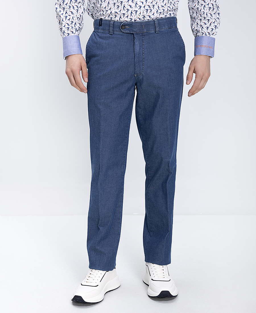 Kaiserhof Ανδρικό Παντελόνι Jean Με Καθαρή Γραμμή Straight Fit