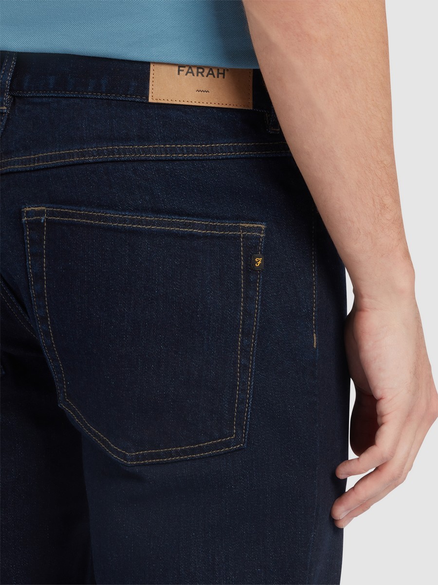 Farah Ανδρικό Τζιν Παντελόνι Slim Fit από Denim με Δίχρωμη Ελαστικότητα Mπλε φωτογραφία
