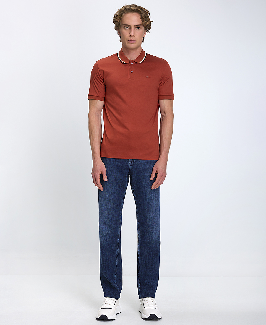 Boss Ανδρικό Τζιν Regular Fit Από Βαμβάκι Με Ελαστικότητα Σκούρο Μπλε φωτογραφία