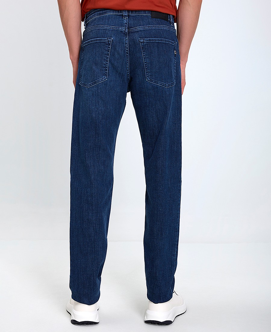 Boss Ανδρικό Τζιν Regular Fit Από Βαμβάκι Με Ελαστικότητα Σκούρο Μπλε φωτογραφία