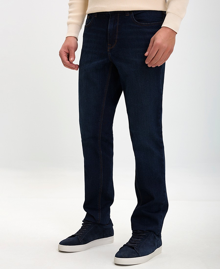 Ανδρικό Τζιν Παντελόνι Slim Fit Σκούρο Μπλε