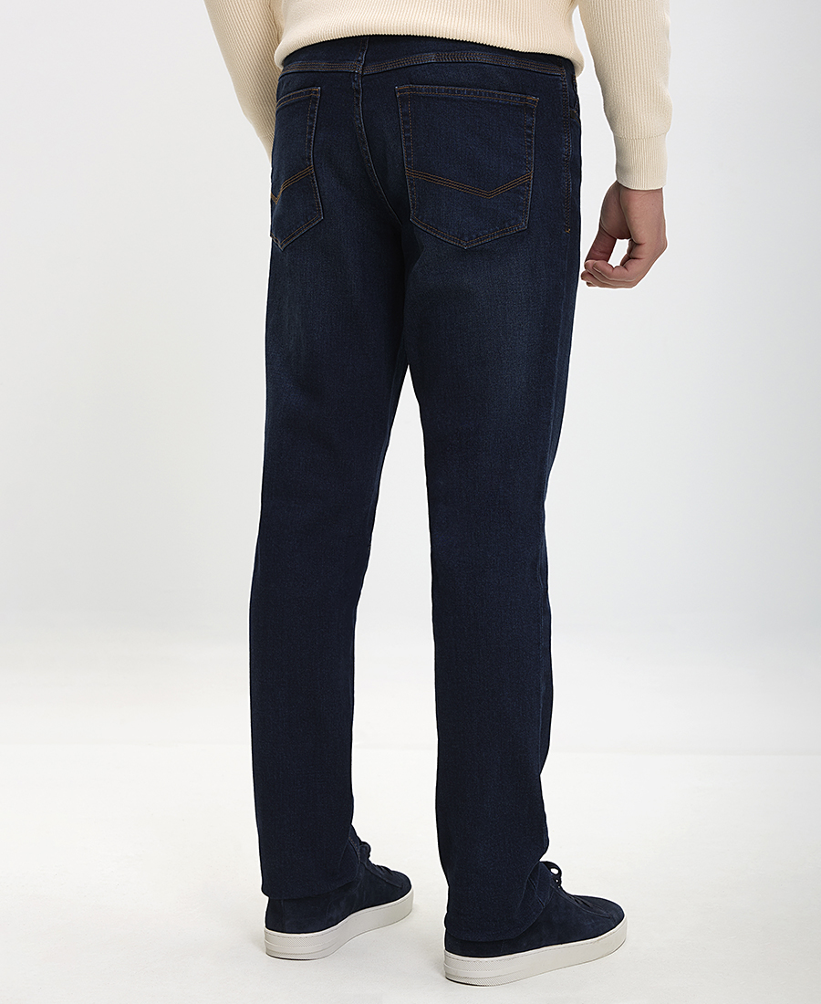 Ανδρικό Τζιν Παντελόνι Slim Fit Σκούρο Μπλε φωτογραφία