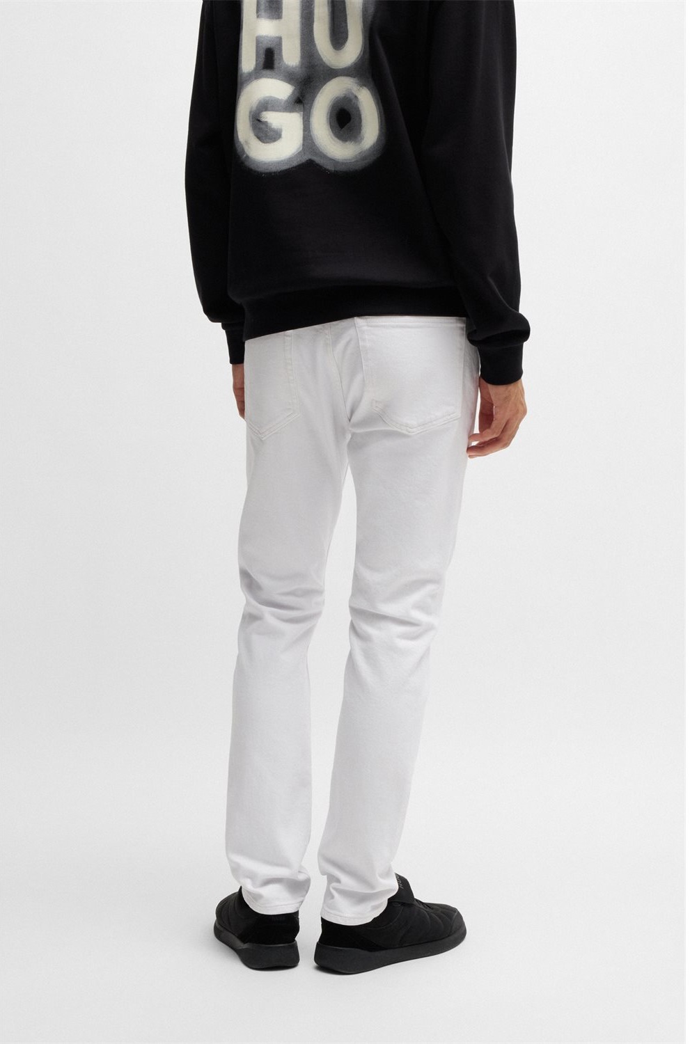 Hugo Ανδρικό Τζιν Βαμβακερό Slim Fit σε Λευκό φωτογραφία