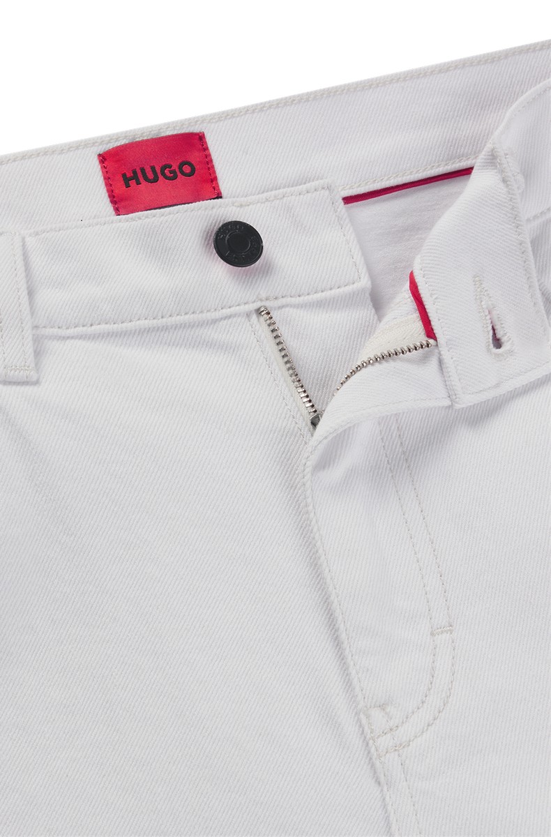 Hugo Ανδρικό Τζιν Βαμβακερό Slim Fit σε Λευκό φωτογραφία