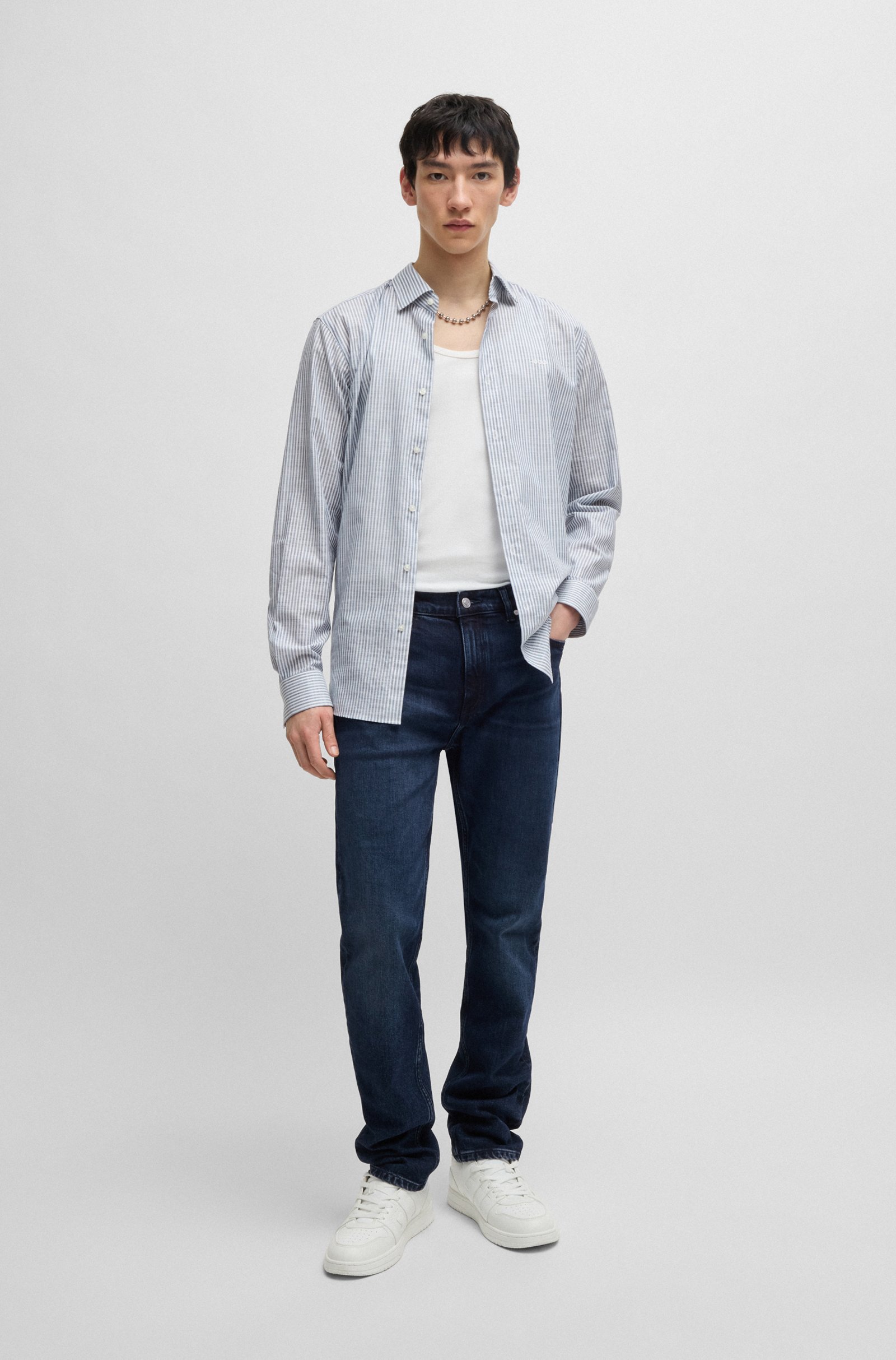 Hugo Ανδρικό Τζιν Βαμβακερό Slim Fit σε Μπλε φωτογραφία
