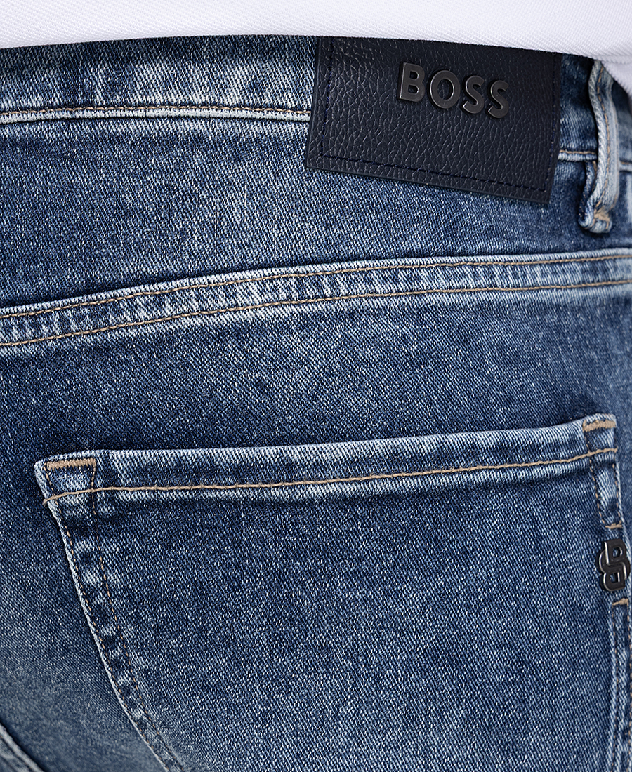 Boss Ανδρικό Παντελόνι Jean Με Washed Denim Όψη Straight Fit φωτογραφία