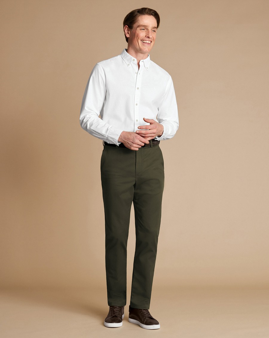 Charles Tyrwhitt Ανδρικό Παντελόνι Chinos Non Iron Slim Fit σε Πράσινο φωτογραφία