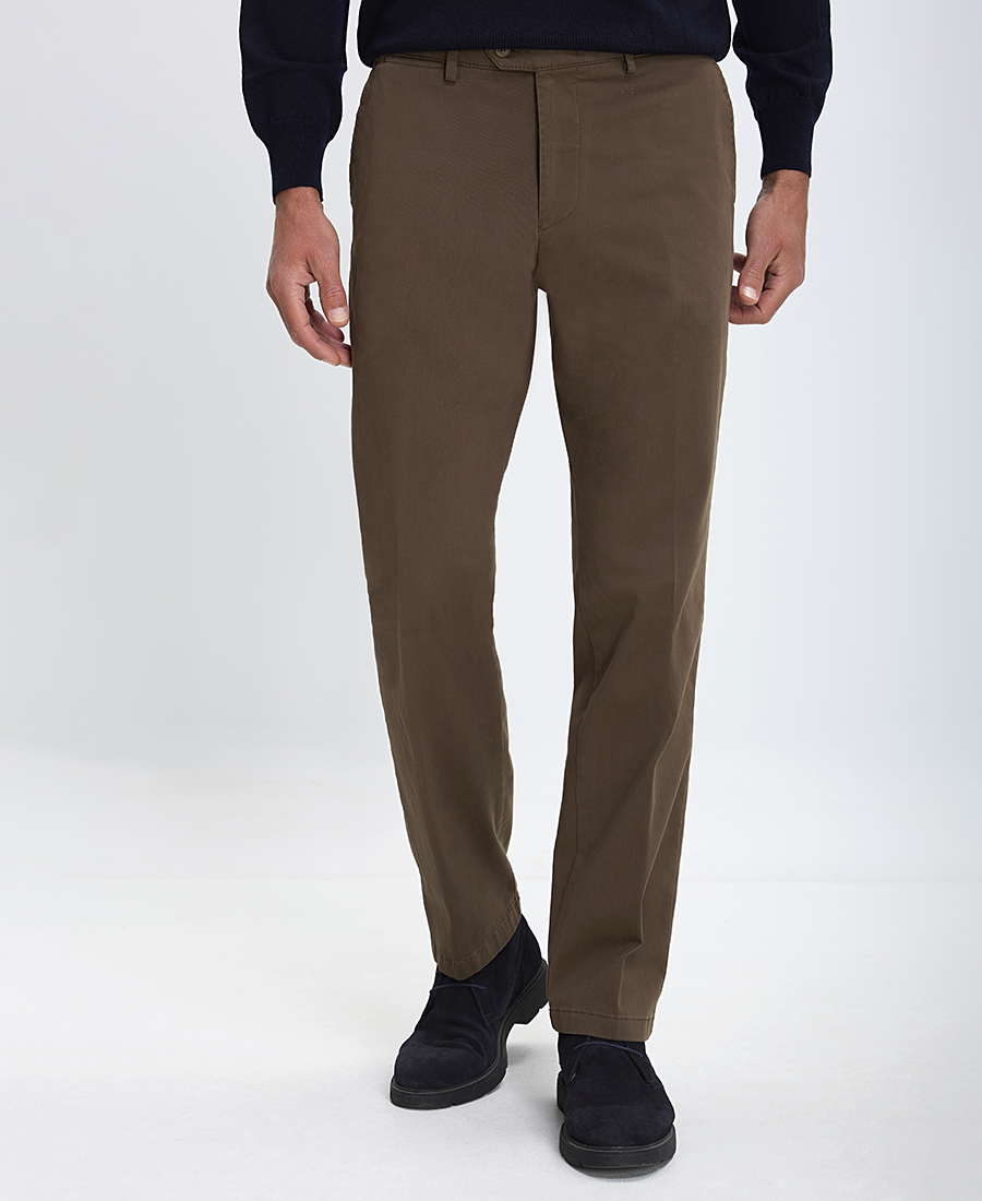 Kaiserhoff Kaiserhoff Ανδρικό Παντελόνι Chinos Modern Fit σε Καφέ