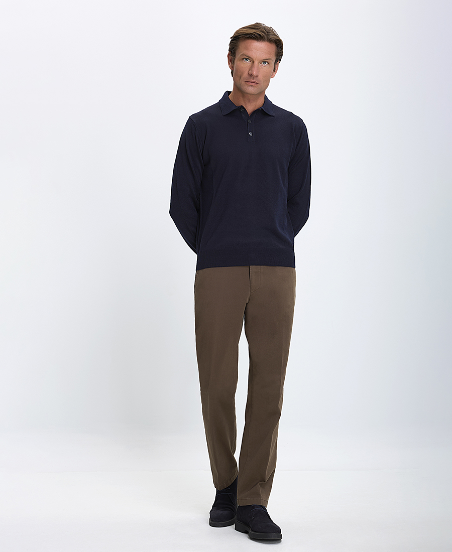 Kaiserhoff Ανδρικό Παντελόνι Chinos Modern Fit σε Καφέ φωτογραφία