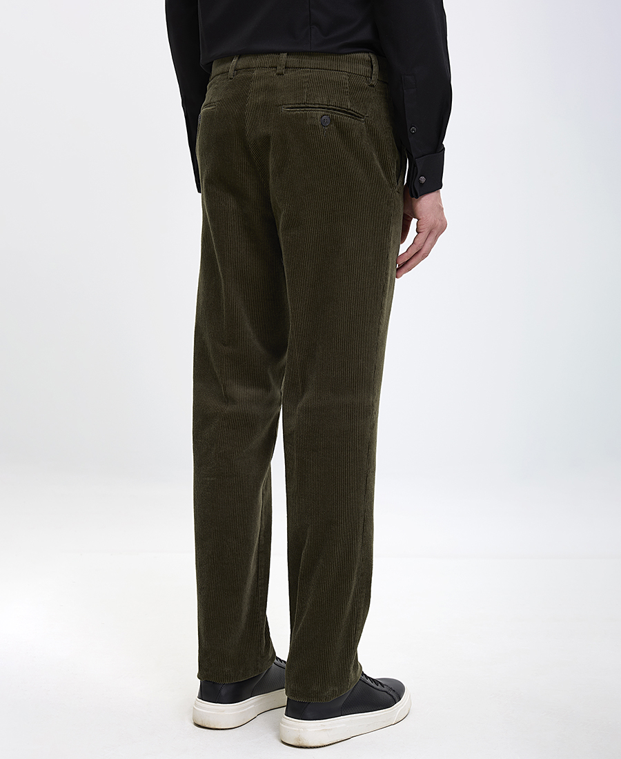 Kaiserhoff Ανδρικό Παντελόνι Κοτλέ Βαμβακερό Regular Fit Σκούρο Πράσινο φωτογραφία
