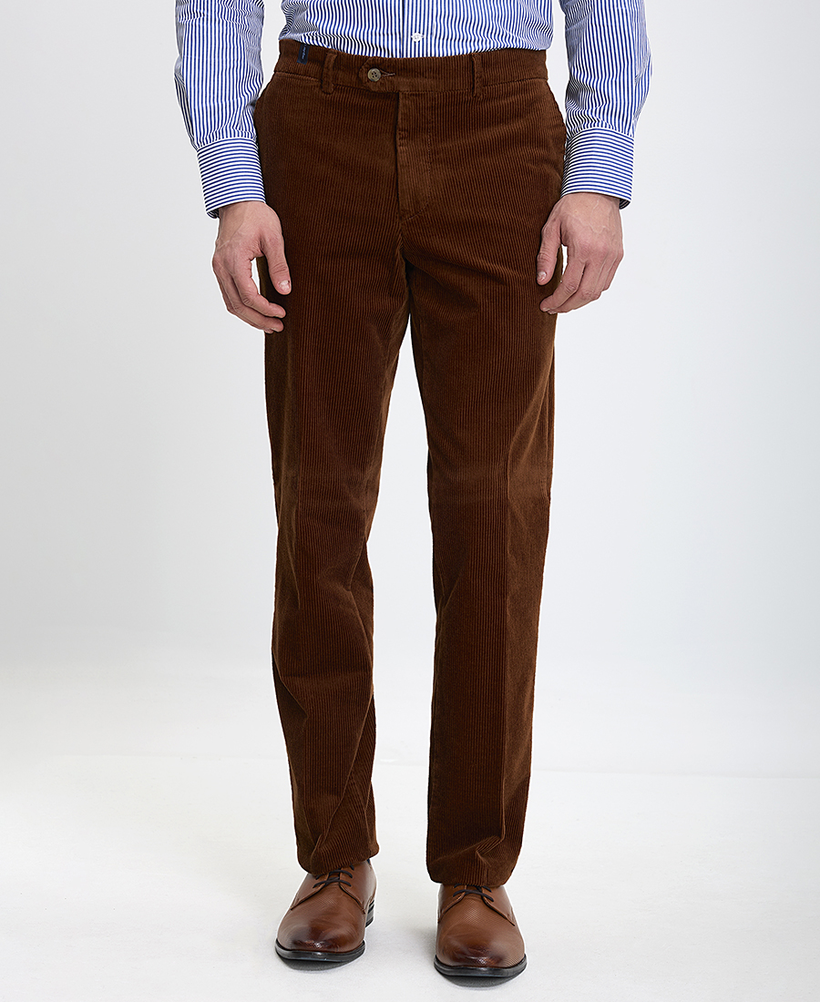 Kaiserhoff Kaiserhoff Ανδρικό Κοτλέ Παντελόνι Modern Fit σε Κεραμιδί