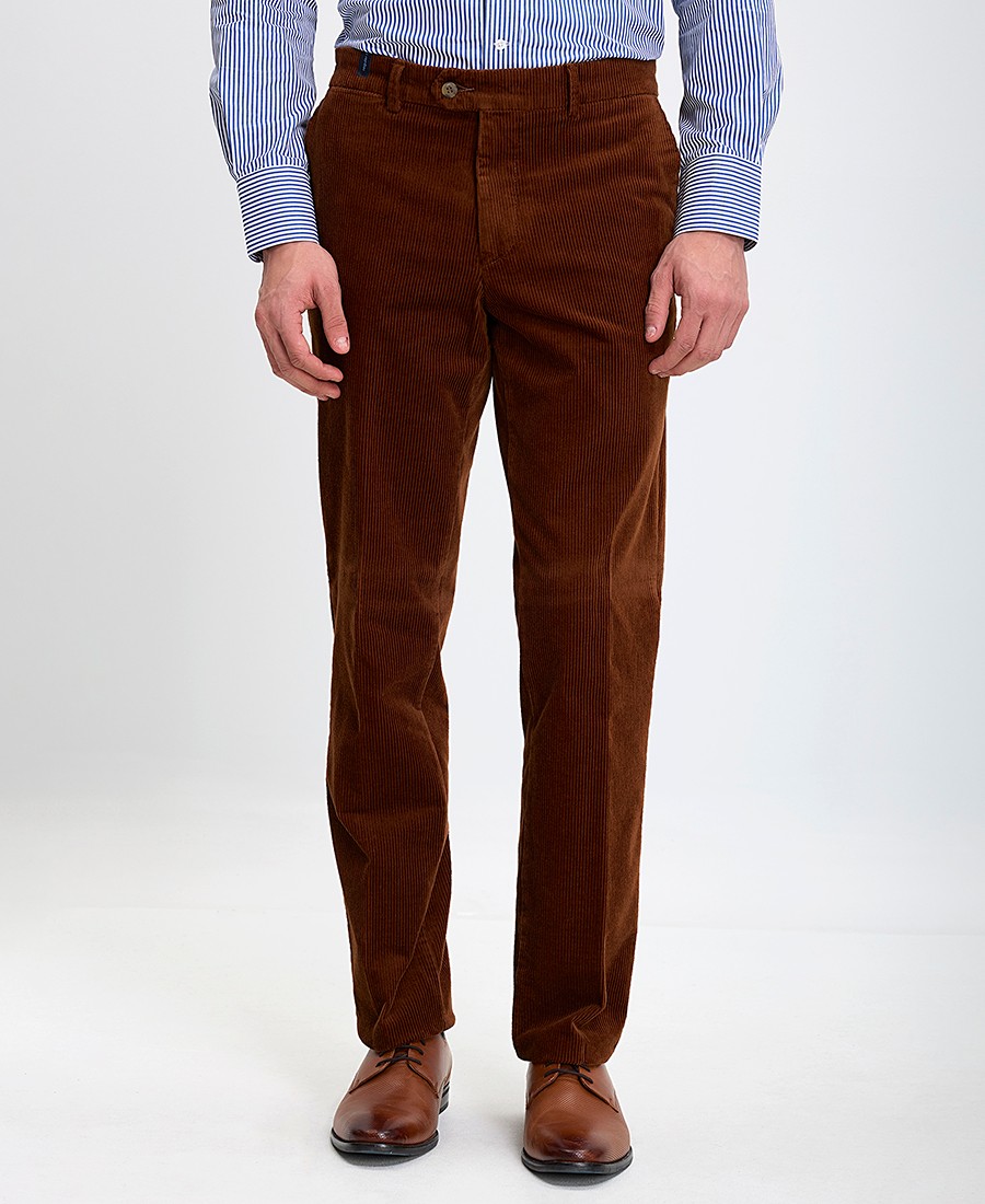 Kaiserhoff Kaiserhoff Ανδρικό Κοτλέ Παντελόνι Modern Fit σε Κεραμιδί