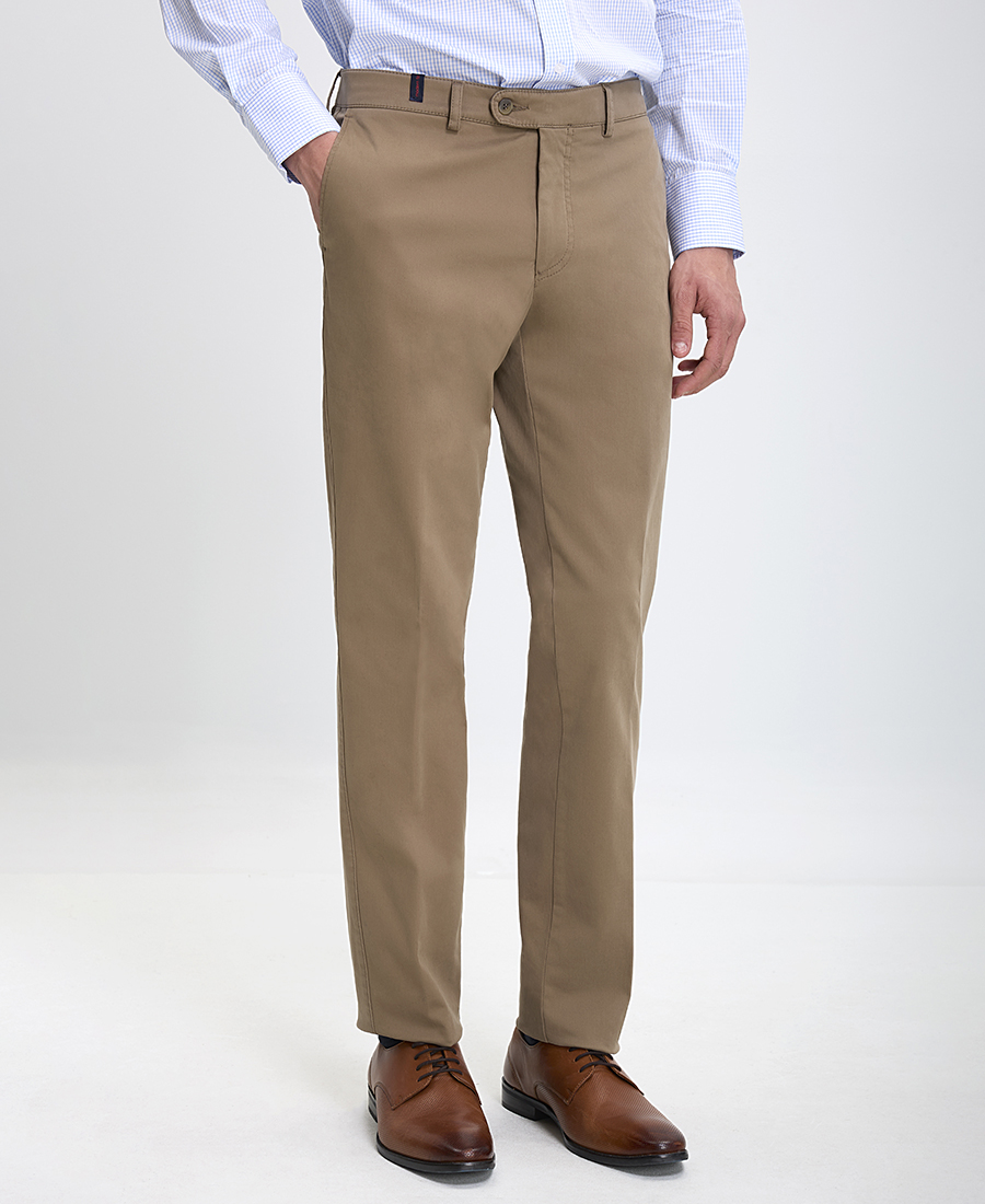 Vardas Vardas Ανδρικό Παντελόνι Chinos Βαμβακερό Slim Fit σε Μπεζ