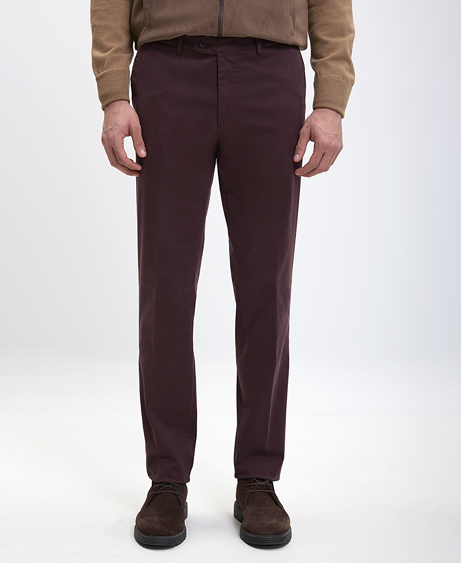 Vardas Ανδρικό Παντελόνι Chinos Regular Fit Βαμβακερό Μπορντό