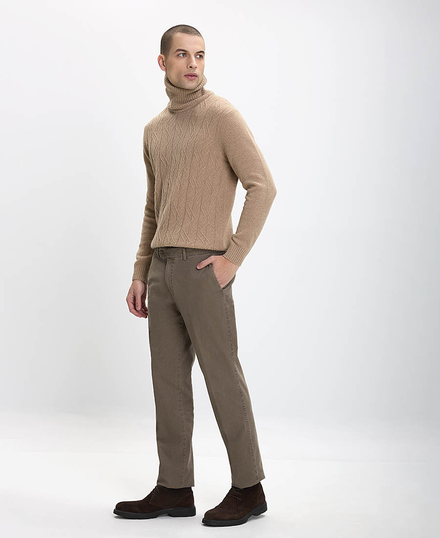 HD x Vardas Ανδρικό Παντελόνι Chinos Βαμβακερό Slim Fit σε Μπεζ φωτογραφία