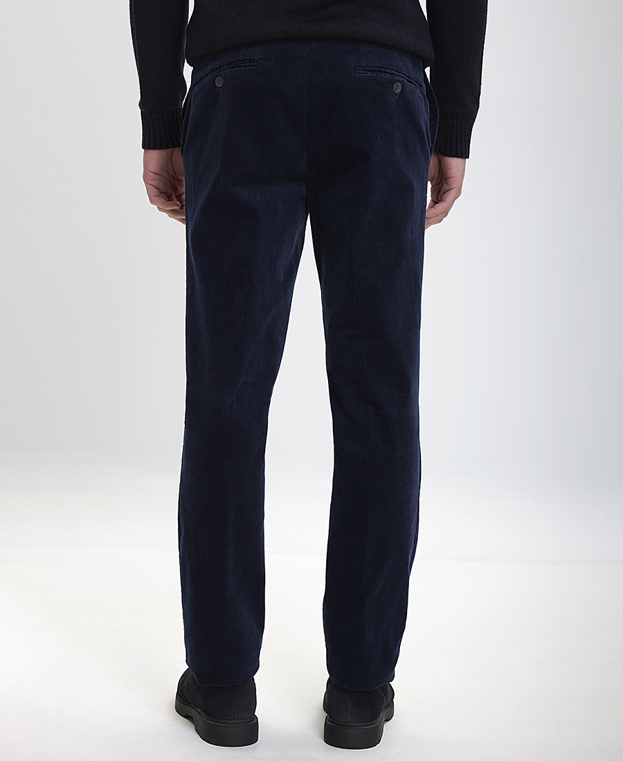 HD x Vardas Ανδρικό Κοτλέ Παντελόνι Slim Fit σε Σκούρο Μπλε φωτογραφία