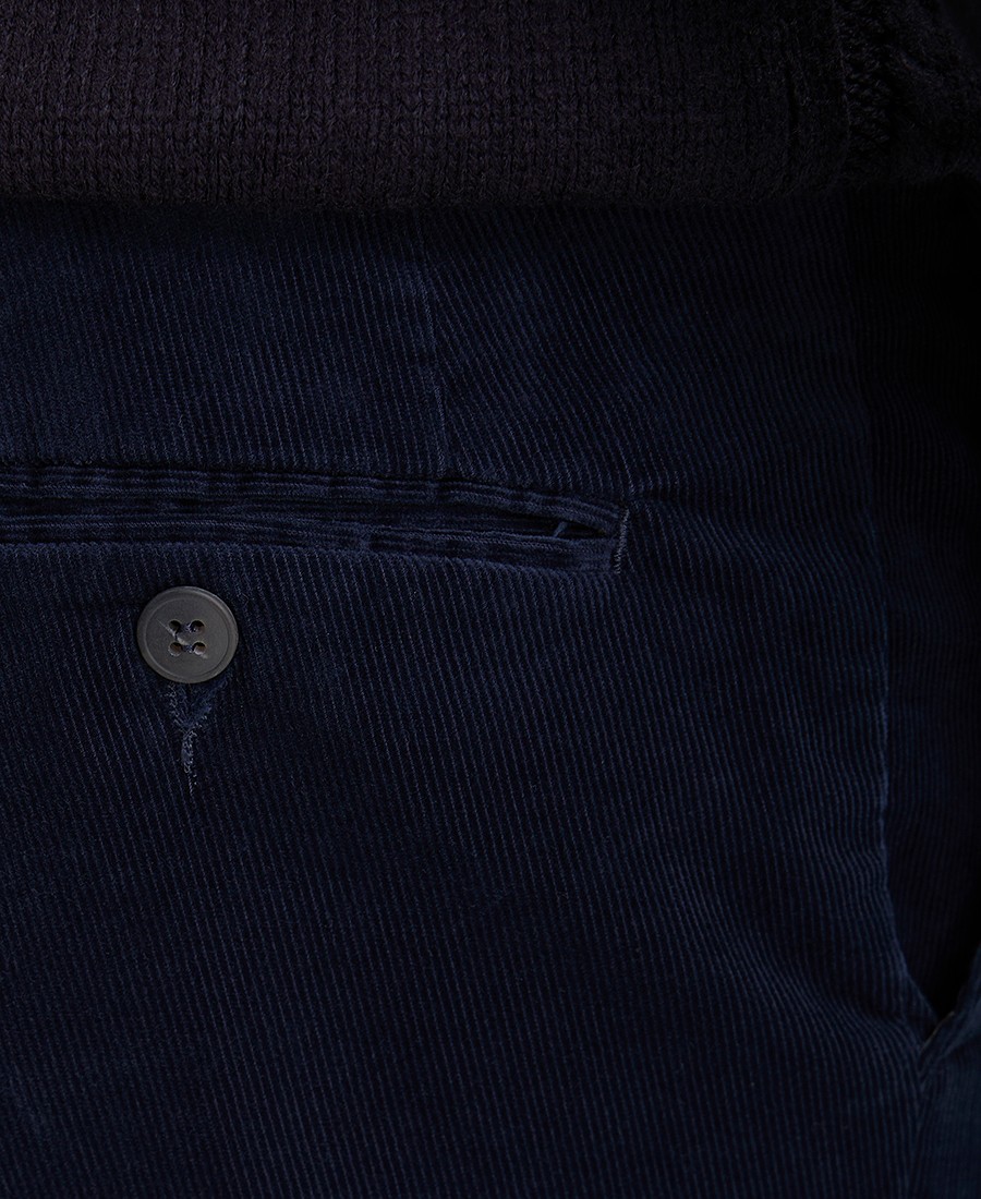 HD x Vardas Ανδρικό Κοτλέ Παντελόνι Slim Fit σε Σκούρο Μπλε φωτογραφία