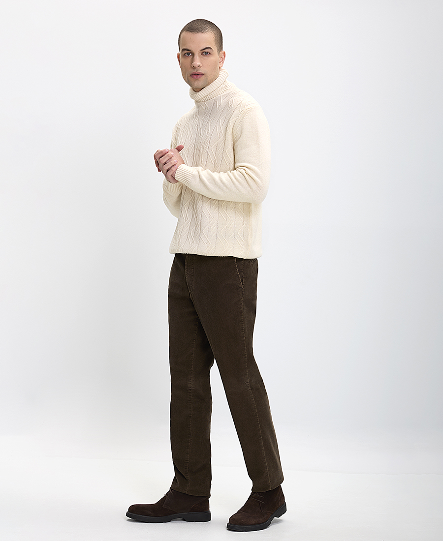 HD x Vardas Ανδρικό Κοτλέ Παντελόνι Slim Fit σε Καφέ φωτογραφία