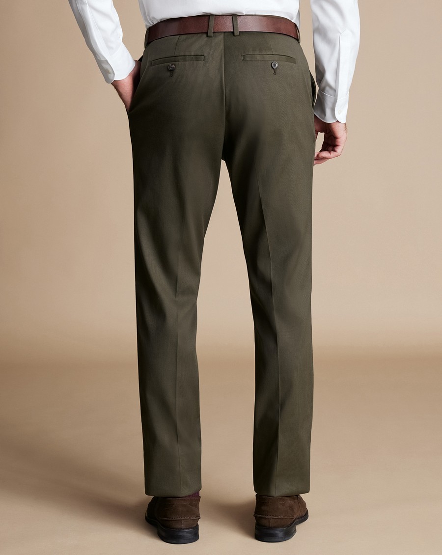 Charles Tyrwhitt Ανδρικό Παντελόνι Smart Stretch Slim Fit σε Λαδί φωτογραφία