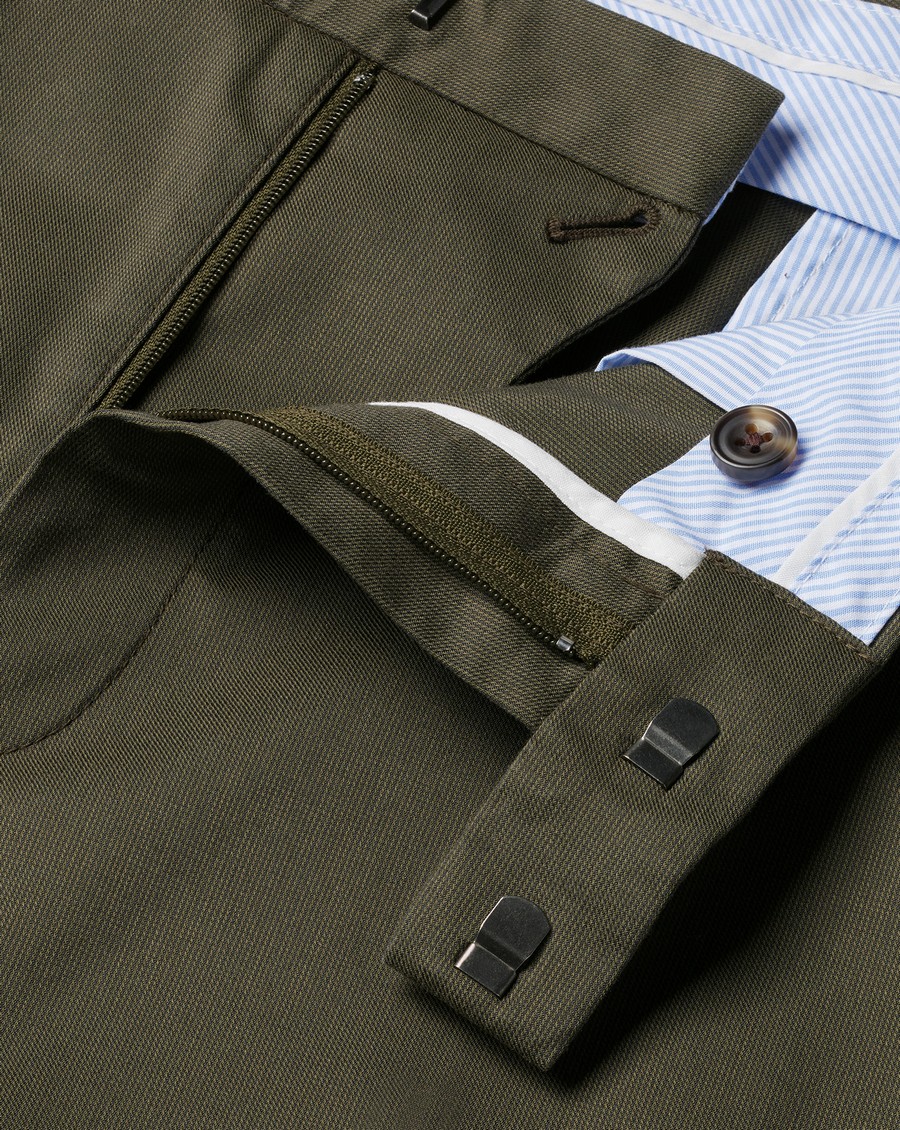 Charles Tyrwhitt Ανδρικό Παντελόνι Smart Stretch Slim Fit σε Λαδί φωτογραφία