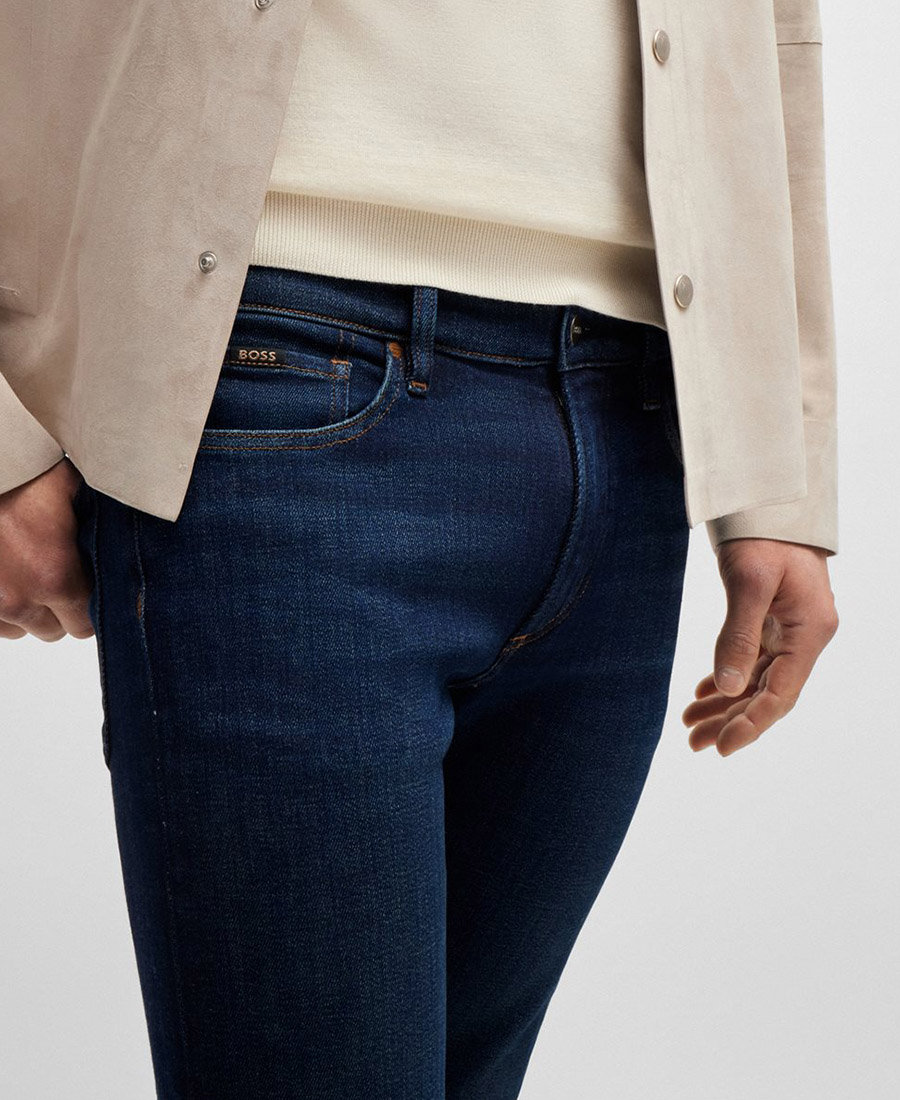 Boss Ανδρικό Τζιν Slim Fit Σκούρο Μπλε φωτογραφία