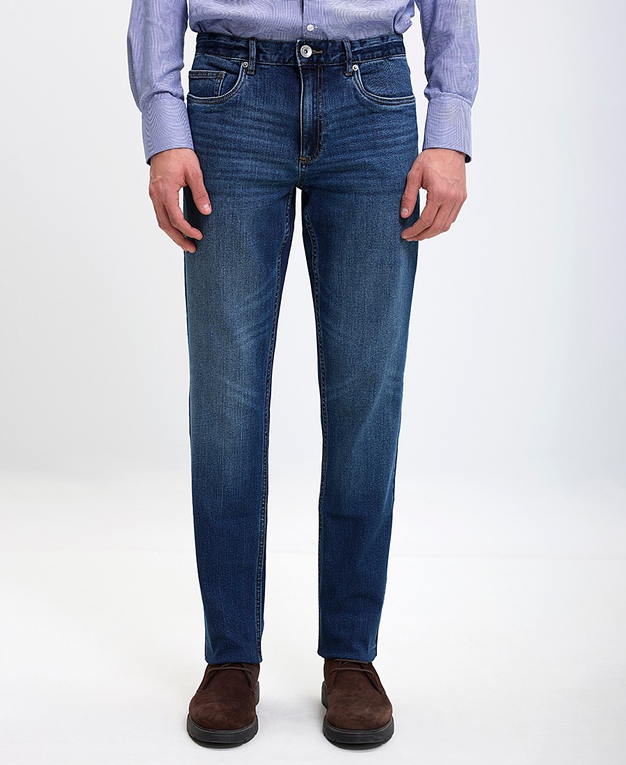 Farah Ανδρικό Τζιν Παντελόνι Worn Rise Regular Fit Μπλε