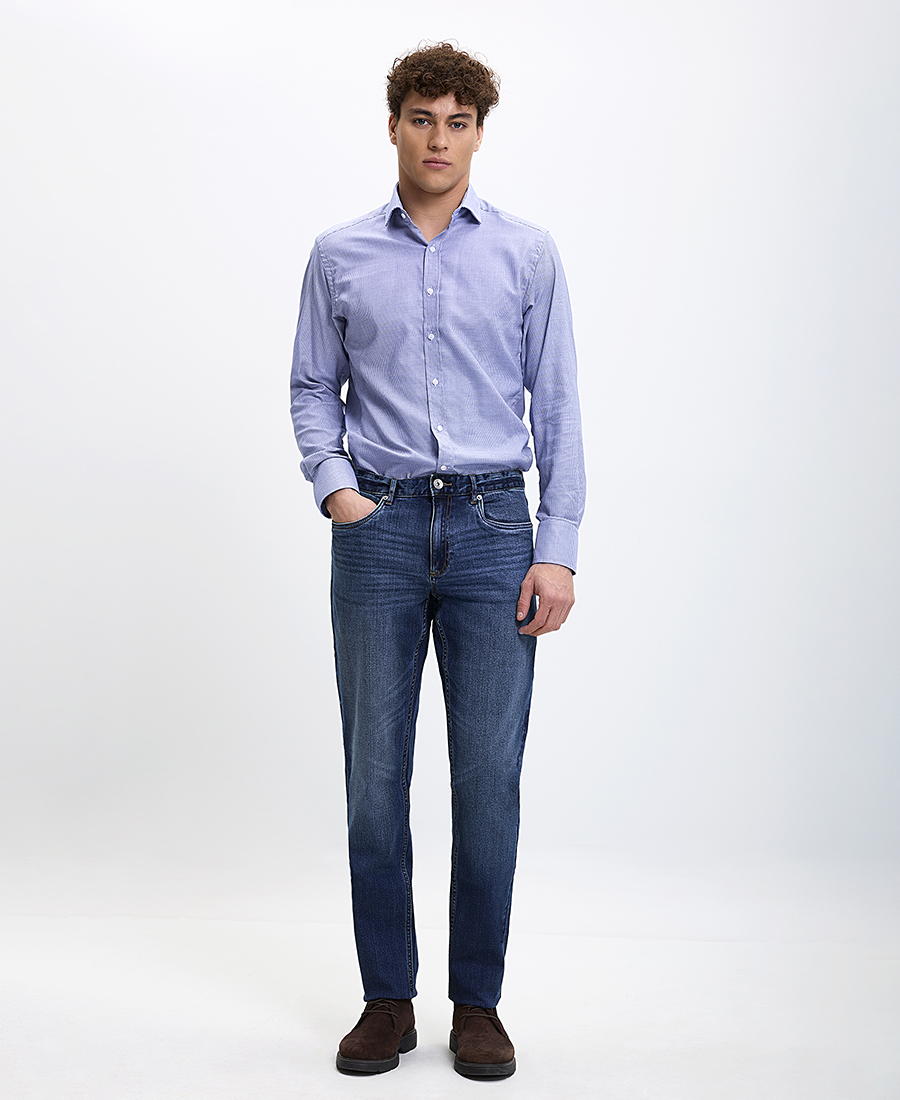 Farah Ανδρικό Τζιν Παντελόνι Worn Rise Regular Fit Μπλε φωτογραφία