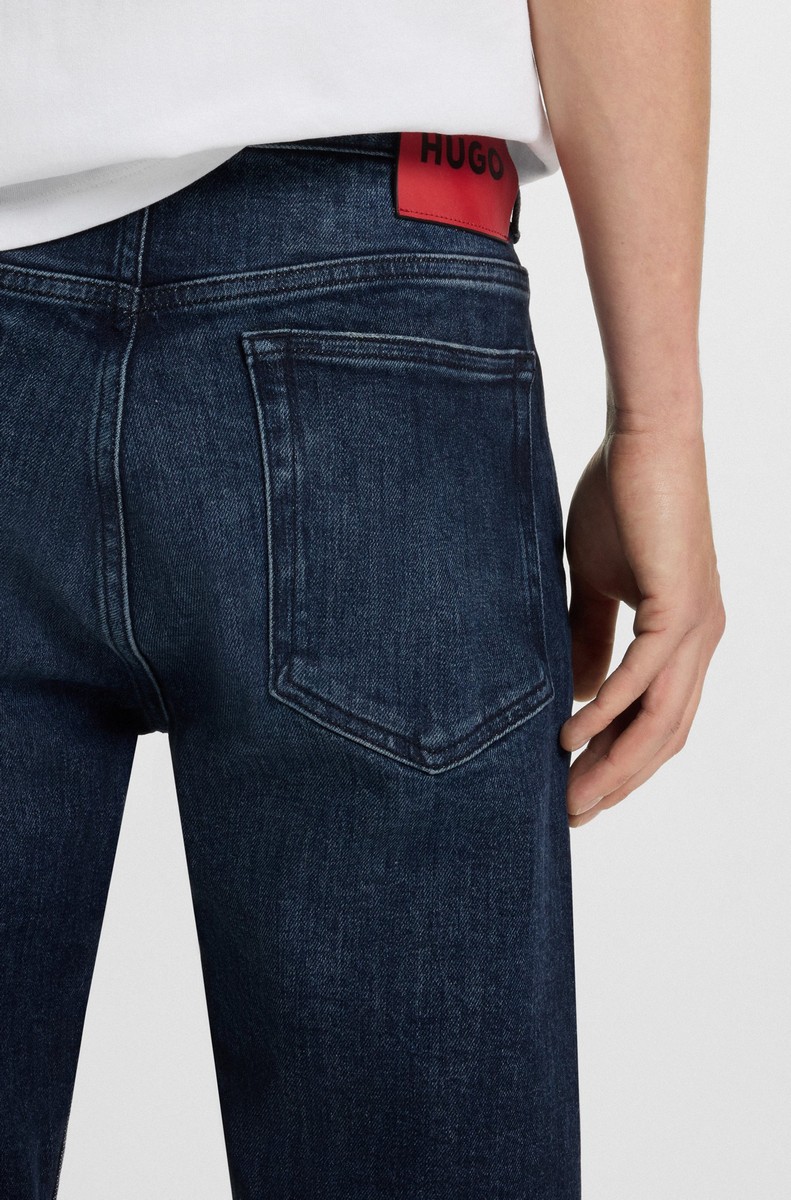 Hugo Ανδρικό Τζιν με Ίσιο Μπατζάκι Slim Fit σε Σκούρο Μπλε φωτογραφία