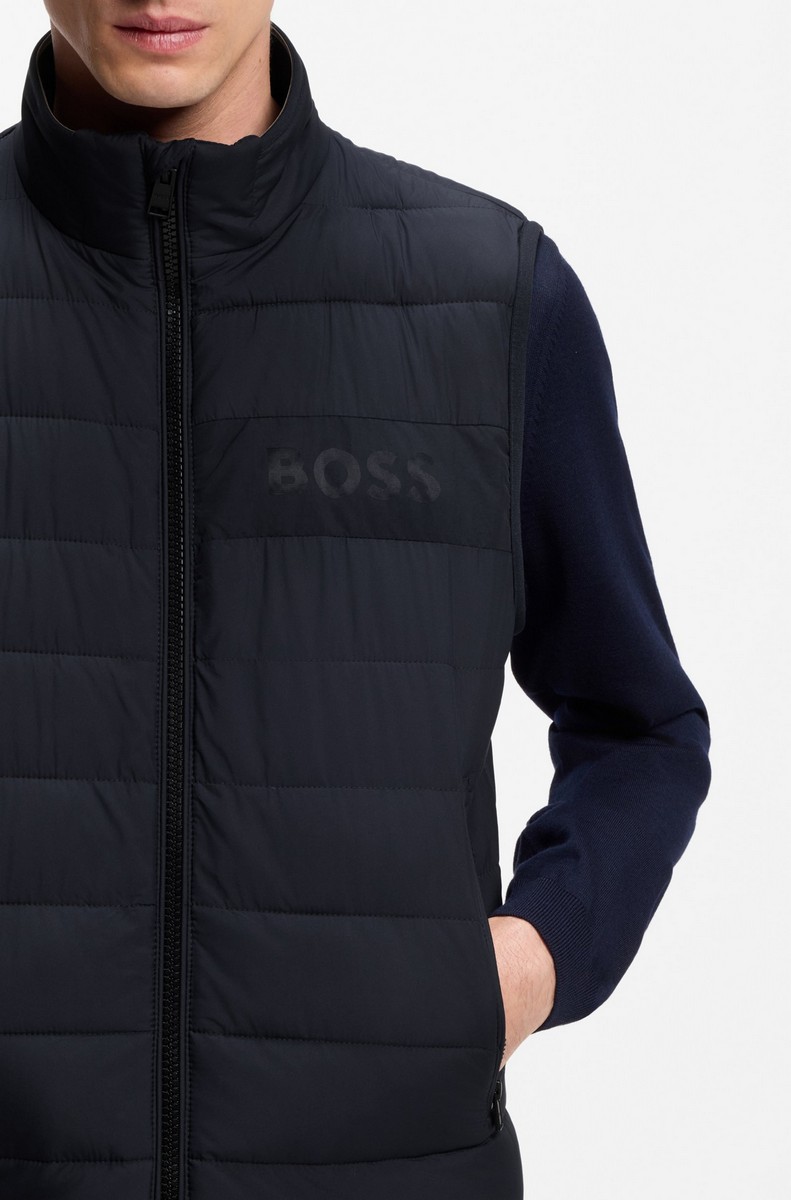 Boss Ανδρικό Αμάνικο Μπουφάν Regular Fit Με Stand Collar Και Tonal Logo φωτογραφία