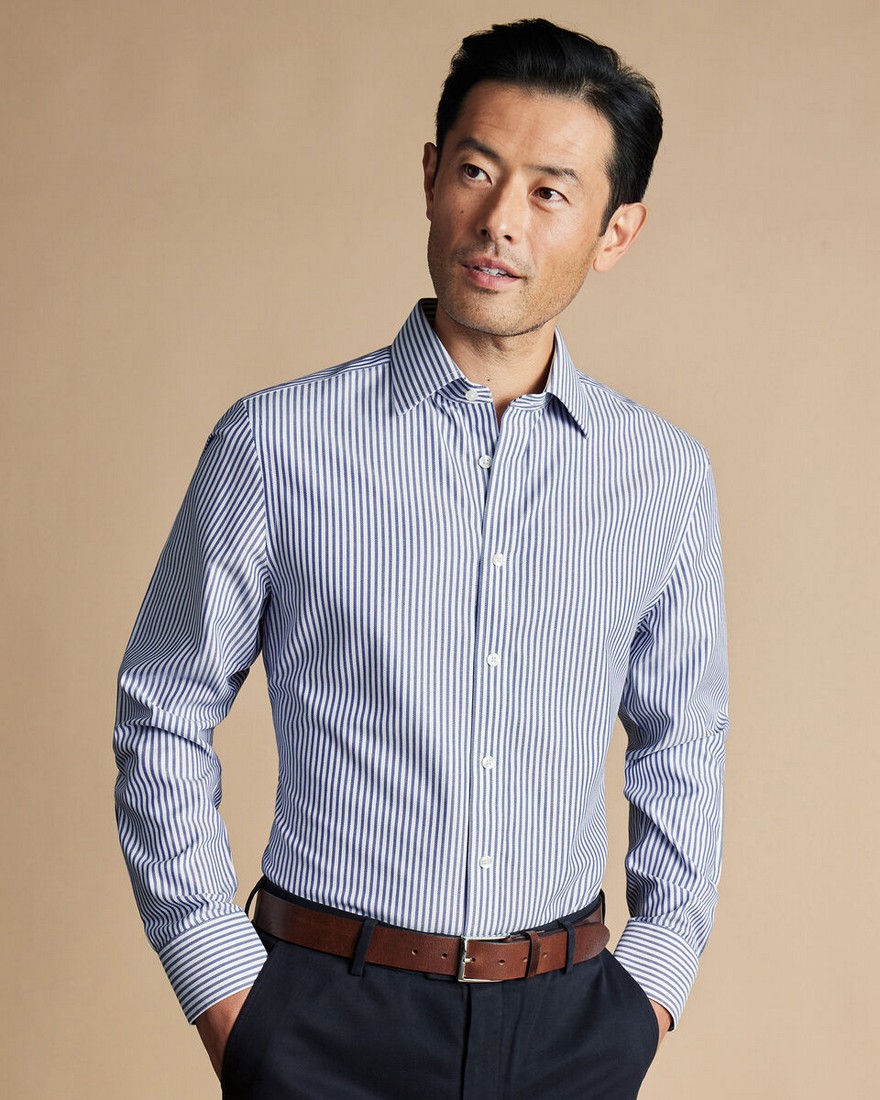 Charles Tyrwhitt Charles Tyrwhitt Πουκάμισο Royal Oxford Non Iron σε Μπλε Ρίγα