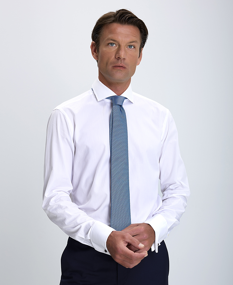 Boss Ανδρικό Πουκάμισο Βαμβακερό Rex Modern Fit σε Λευκό