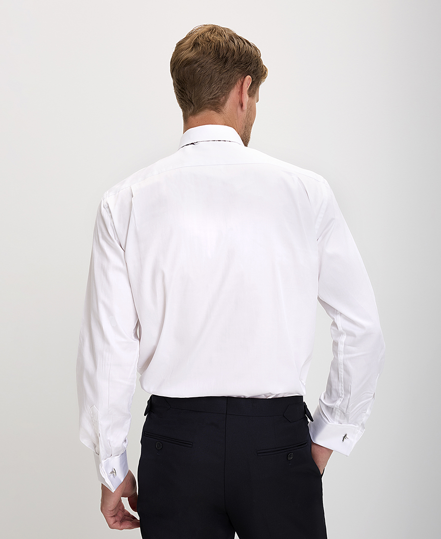 Kaiserhoff Ανδρικό Πουκάμισο Λευκό με Ρεξ Γιακά και Διπλή Μανσέτα φωτογραφία
