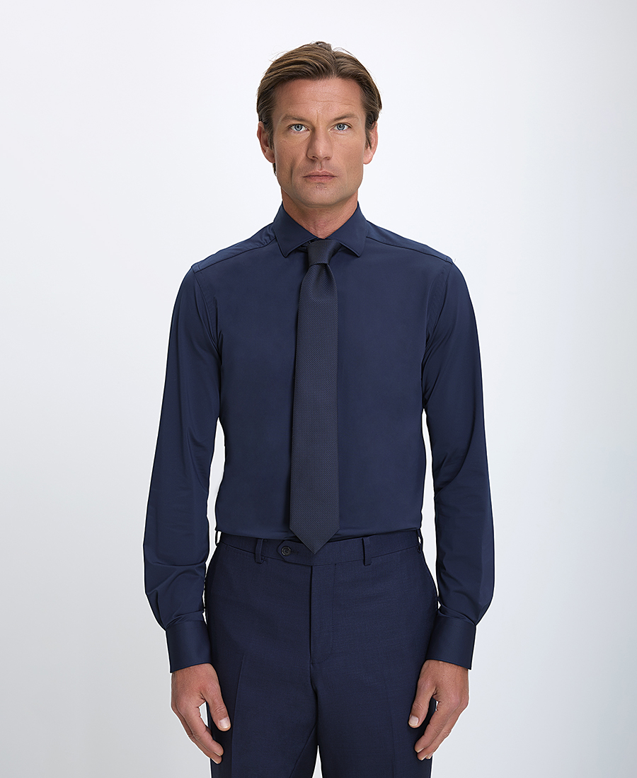 Xacus Xacus Ανδρικό Πουκάμισο Active Non Iron με Semi Rex Γιακά Slim Fit