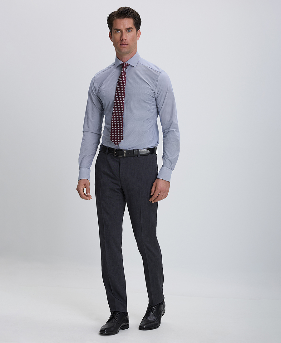 Xacus Ανδρικό Πουκάμισο Active Non Iron Ριγέ με Semi Rex Γιακά Slim Fit φωτογραφία