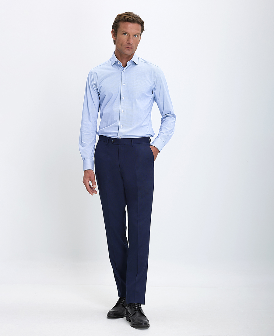 Xacus Ανδρικό Πουκάμισο Active Non Iron με Μικρομοτίβο και Semi Rex Γιακά Slim Fit φωτογραφία