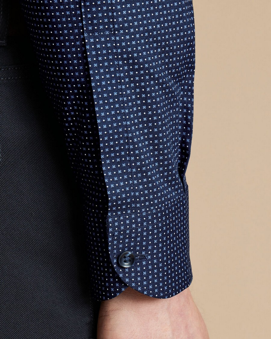 Charles Tyrwhitt Ανδρικό Πουκάμισο Non Iron Semi Rex με Γεωμετρικά Σχέδια Slim Fit φωτογραφία