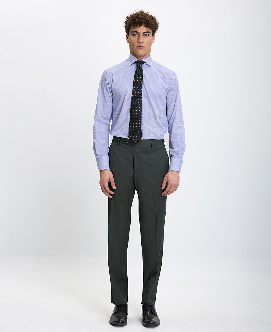 Kaiserhoff Ανδρικό Ριγέ Πουκάμισο Non Iron Semi Rex Slim Fit φωτογραφία