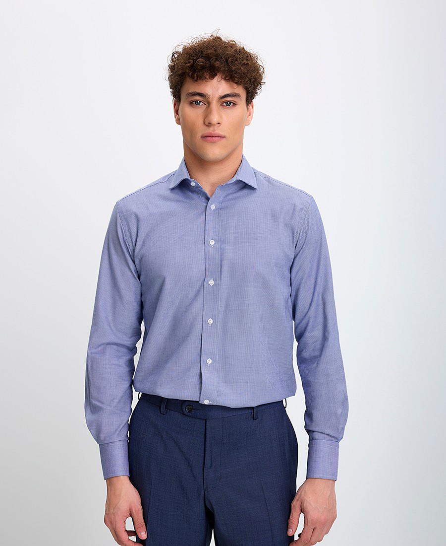 Kaiserhoff Kaiser Hoff Ανδρικό Πουκάμισο Non Iron Semi Rex Γιακά Slim Fit με Καρό Μοτίβο