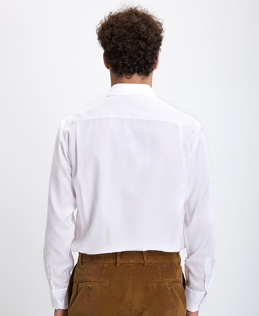 Kaiser Hoff Ανδρικό Πουκάμισο Oxford Non Iron Semi Rex Slim Fit σε Λευκό φωτογραφία