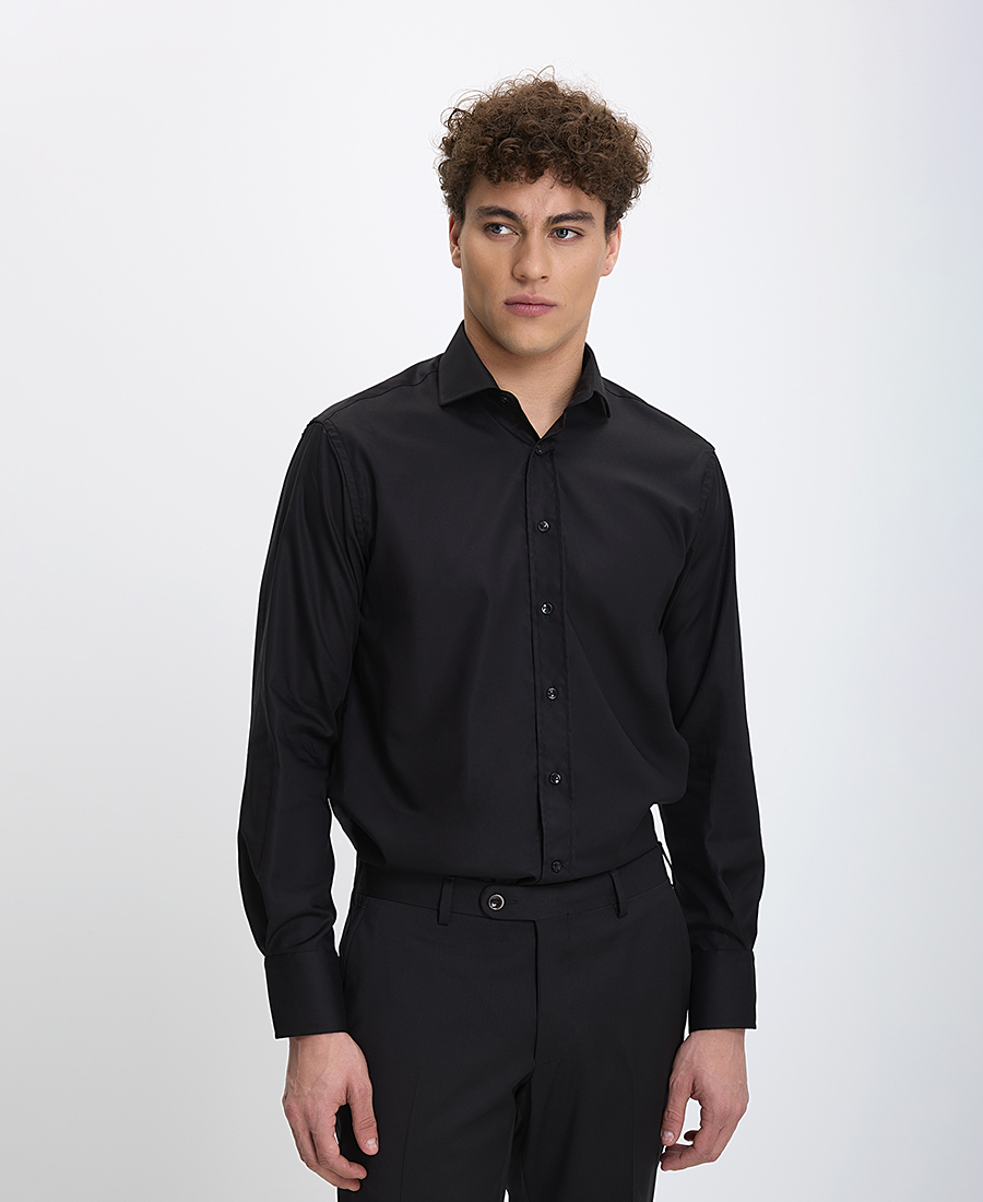 Kaiserhoff Kaiserhoff Ανδρικό Βαμβακερό Πουκάμισο Non Iron Semi Rex Slim Fit