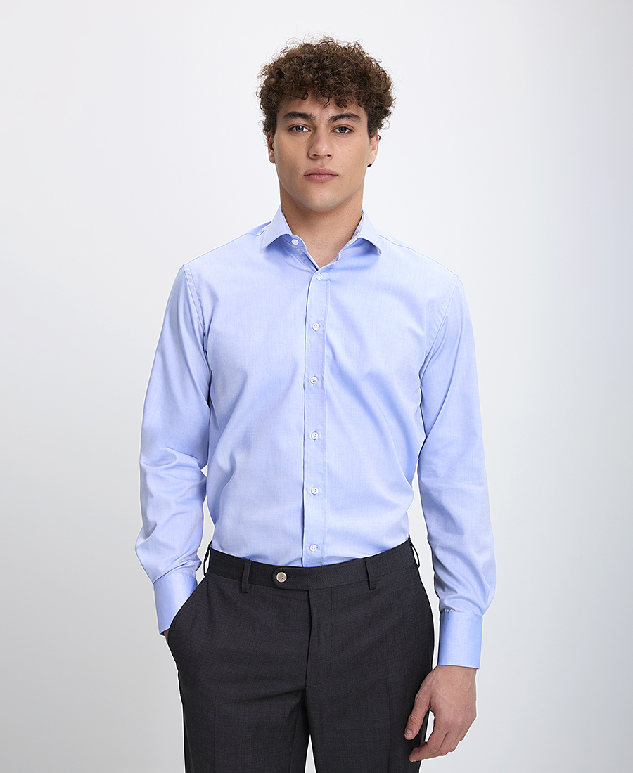 Kaiserhoff Kaiser Hoff Ανδρικό Πουκάμισο Βαμβακερό Non Iron Semi Rex Slim Fit