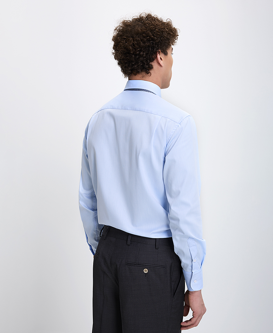 Kaiser Hoff Ανδρικό Πουκάμισο Βαμβακερό με Λεπτές Ρίγες Semi Rex Γιακά Slim Fit φωτογραφία