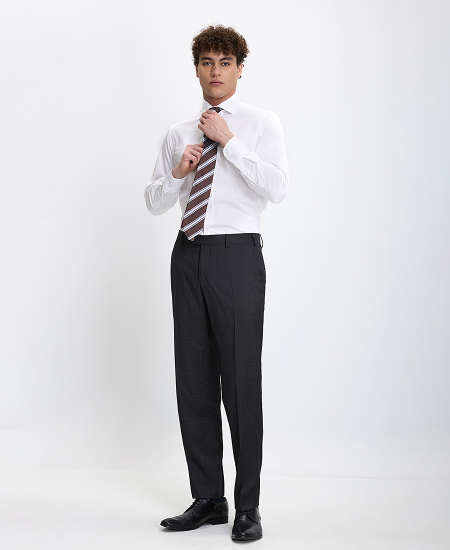 Kaiserhoff Ανδρικό Πουκάμισο Βαμβακερό με Λεπτές Ρίγες Semi Rex Γιακά Slim Fit φωτογραφία