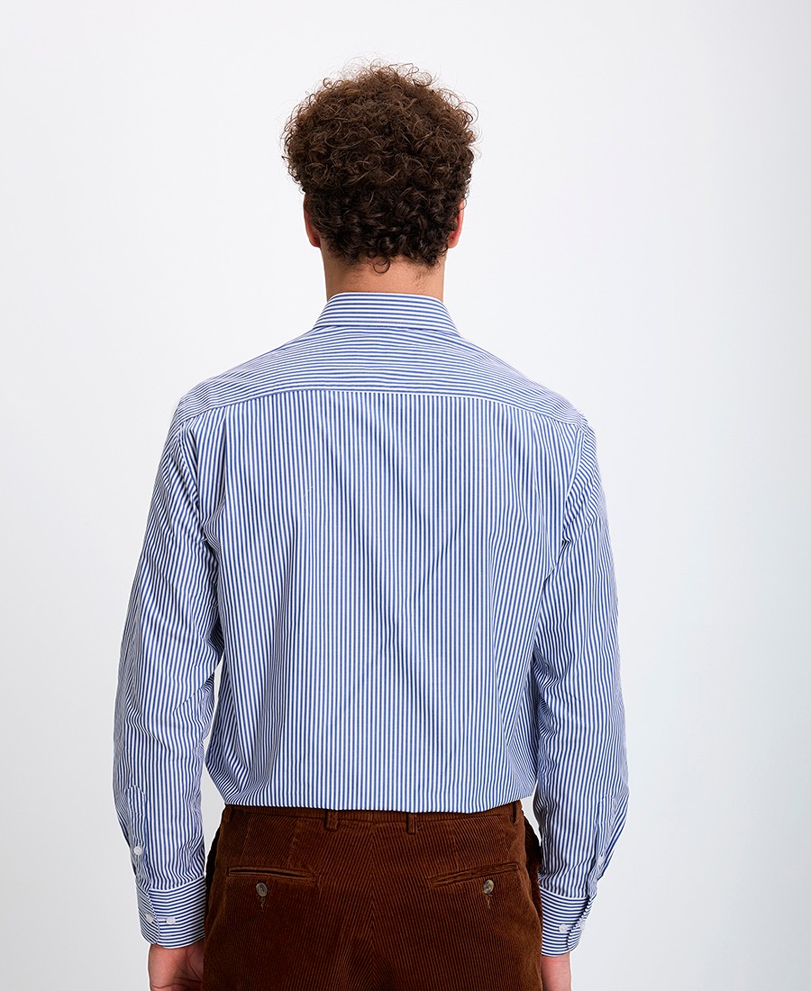 Kaiser Hoff Ανδρικό Πουκάμισο Semi Rex Slim Fit σε Μπλε Ριγέ φωτογραφία