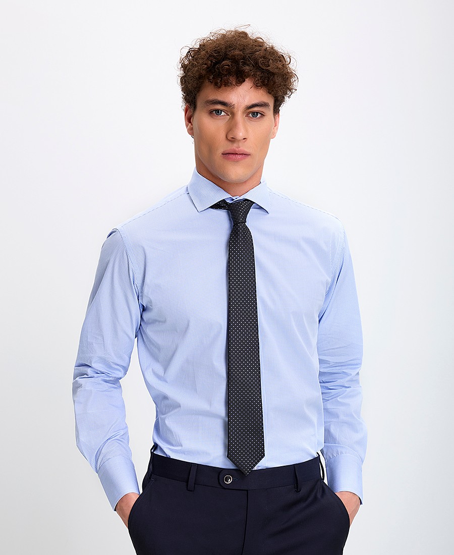 Kaiserhoff Kaiser Hoff Ανδρικό Πουκάμισο Semi Rex Slim Fit Βαμβακερό με Καρό Μοτίβο