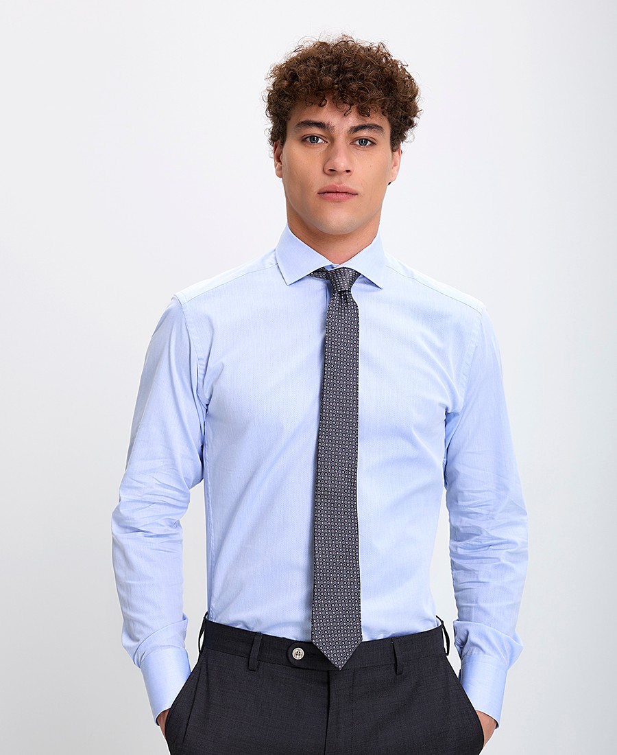 Vardas Vardas Ανδρικό Πουκάμισο Βαμβακερό με Μικρά Καρό Semi Rex Γιακά Slim Fit