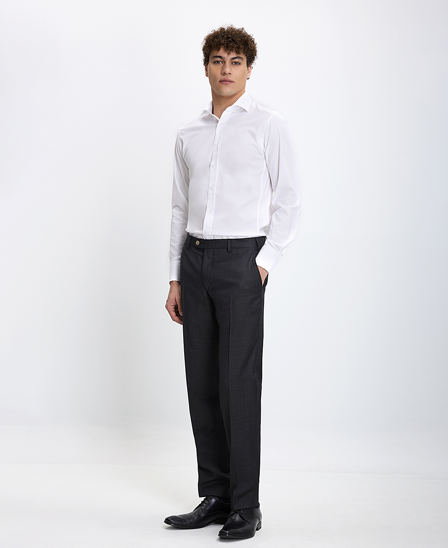 Ανδρικό Βαμβακερό Πουκάμισο Twill Easy Care Classic Fit σε Λευκό φωτογραφία